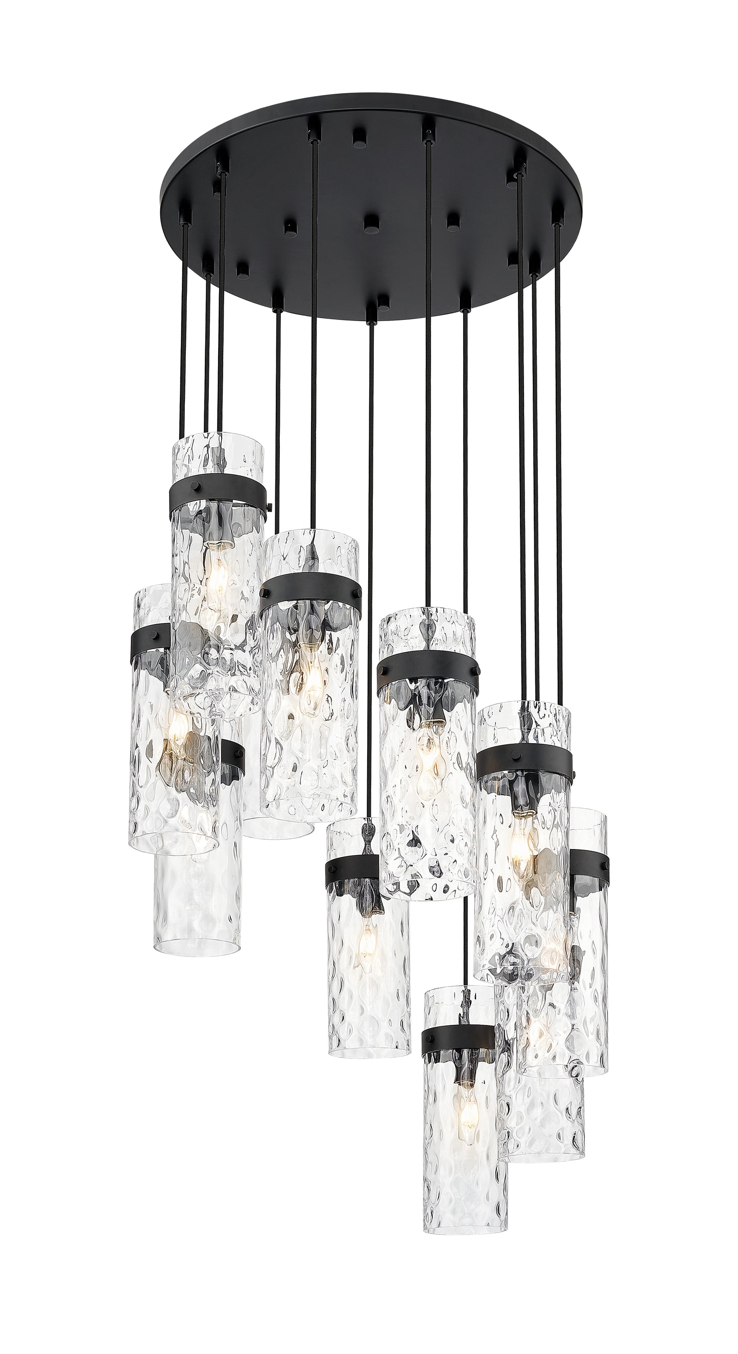 7002P5-11R-MB - Fontaine 11 Light 26" Chandelier - Matte Black