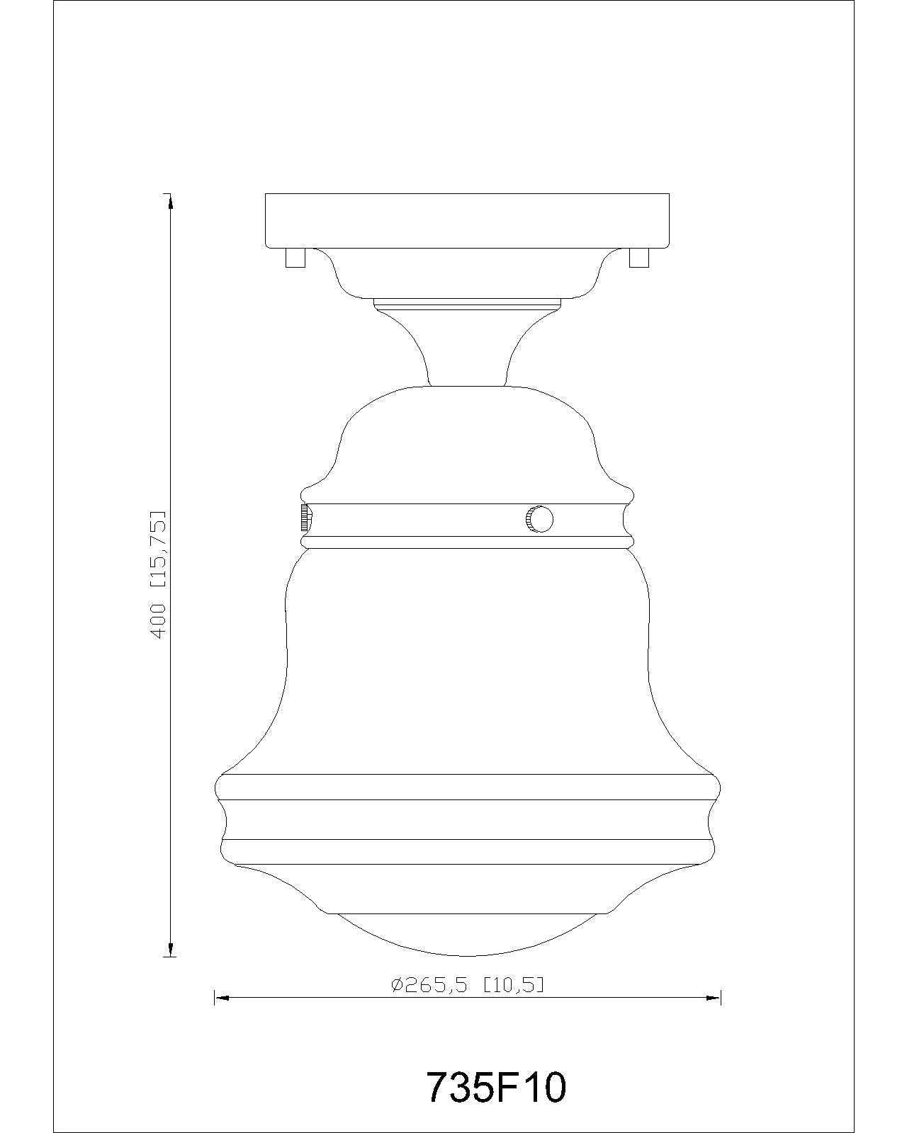 735F10-LG - Vaughn 1 Light Flush 10" Mount - Luxe Gold