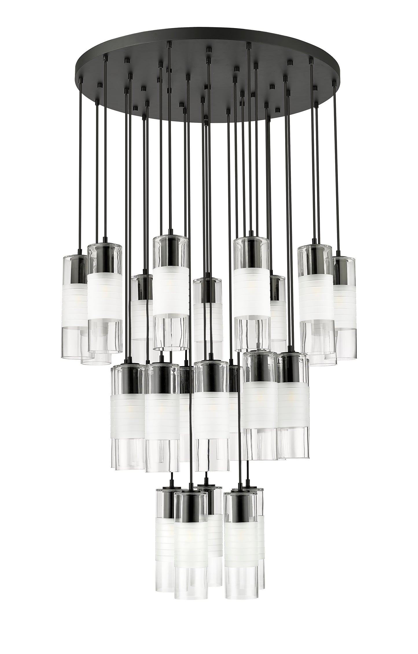 824P-27R-MB - Alton 27 Light 36" Chandelier - Matte Black