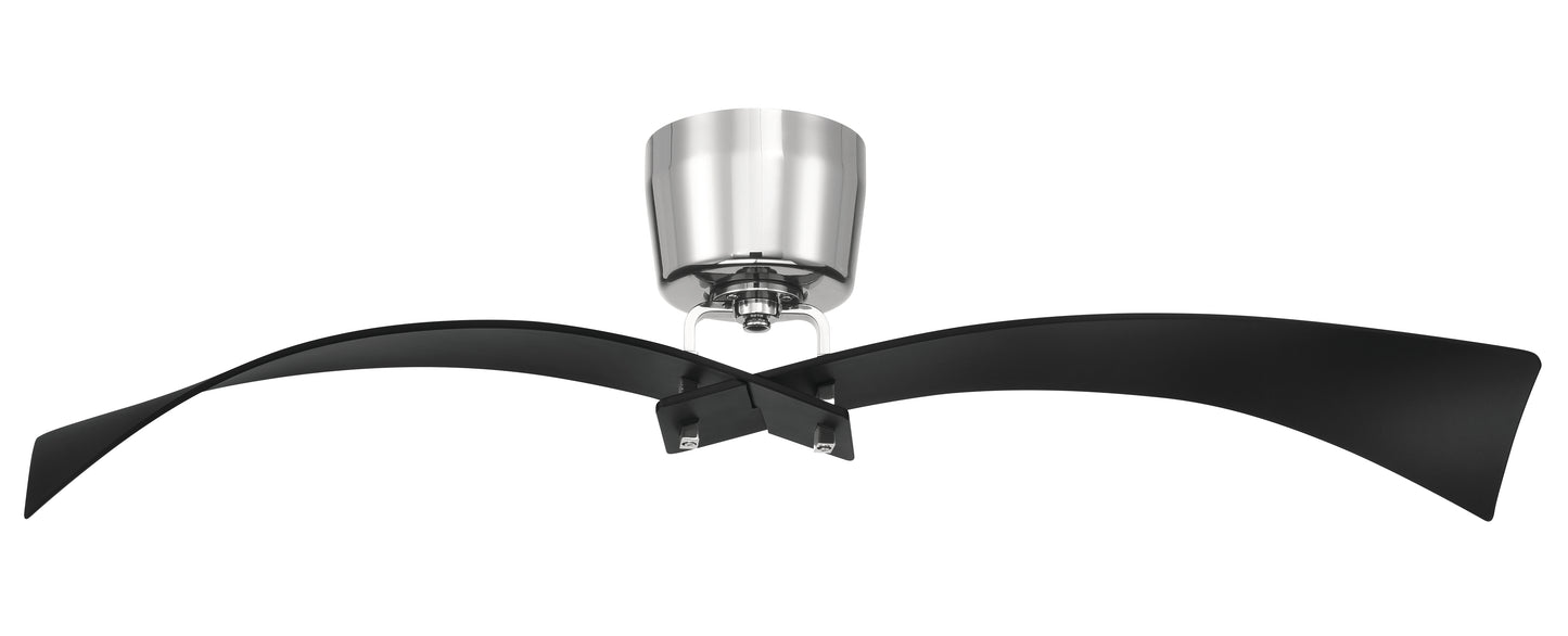 TRN52FBPLN2 - Tern 52" 2 Blade Ceiling Fan - Flat Black / Polished Nickel