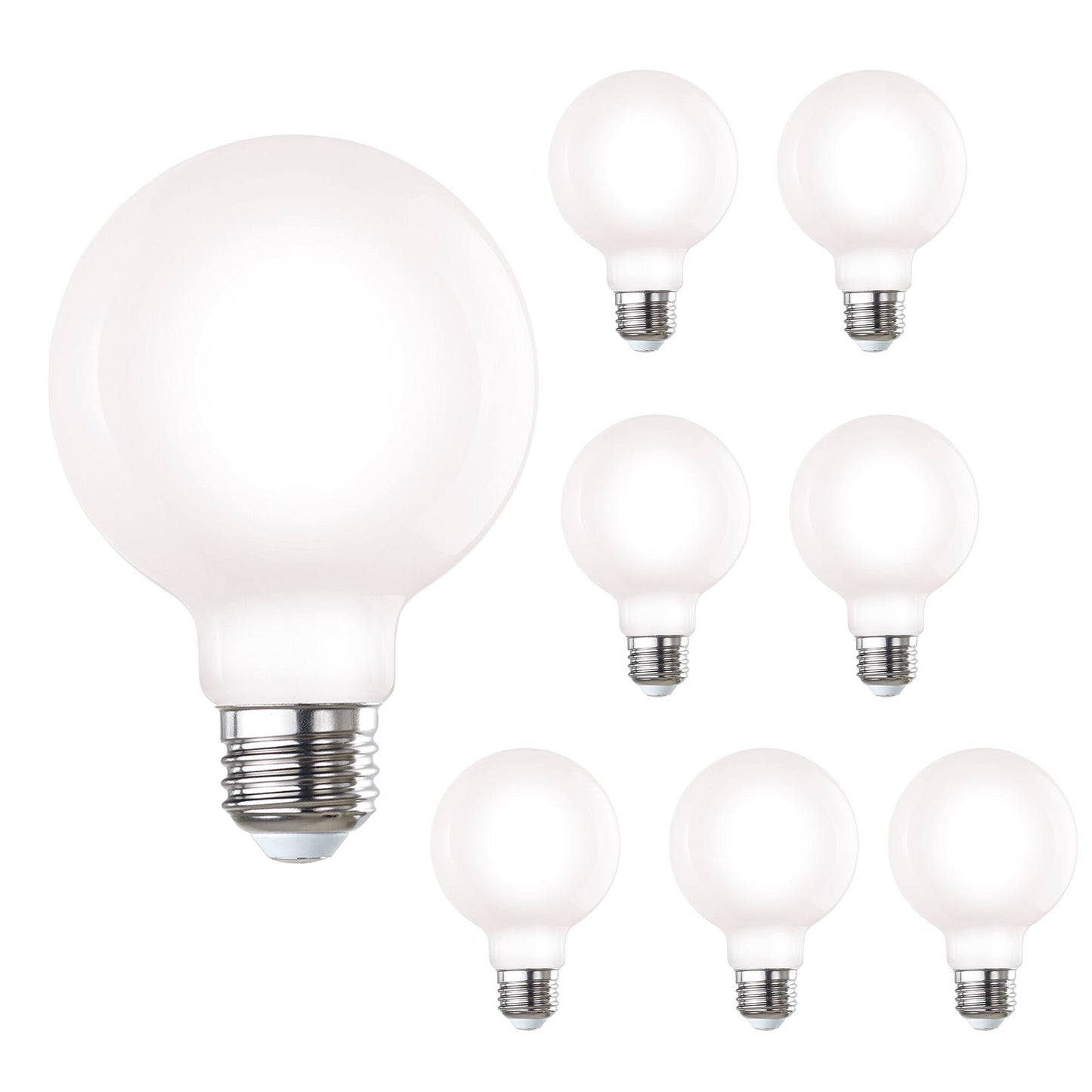 776218 - Dimmable Milky G25 LED Light Bulb - 7 Watt - 2700K - 8 Pack