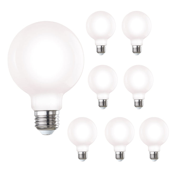 776218 - Dimmable Milky G25 LED Light Bulb - 7 Watt - 2700K - 8 Pack