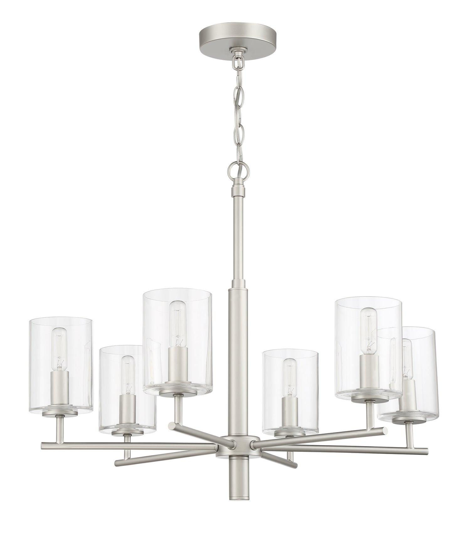 55626-SN - Hailie 6 Light 26" Wide Chandelier - Satin Nickel
