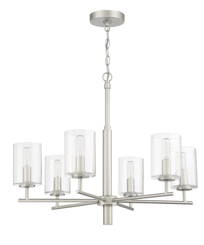 55626-SN - Hailie 6 Light 26" Wide Chandelier - Satin Nickel