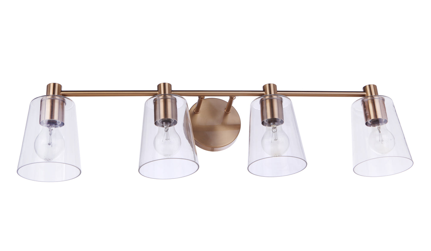 12633SB4 - Emilio 4 Light 33" Wide Vanity Light - Satin Brass