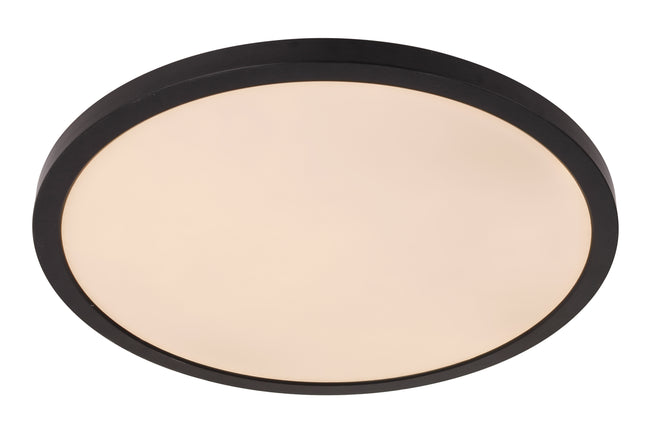 X9415-FB-LED-5CCT - Slim Line II 1 Light 15" Wide Flush Mount - Flat Black