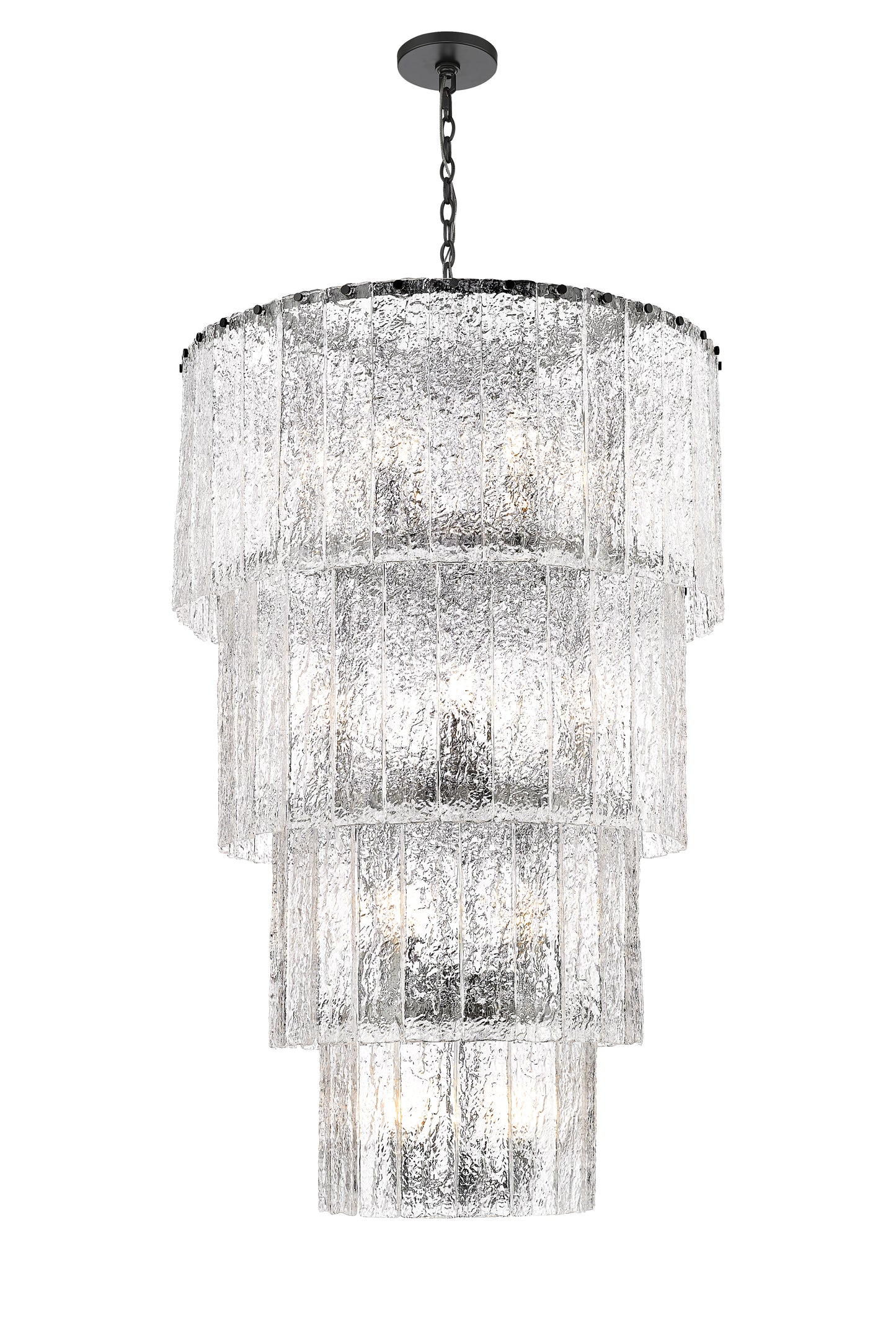 1943-48MB - Glacier 18 Light 31" Chandelier - Matte Black