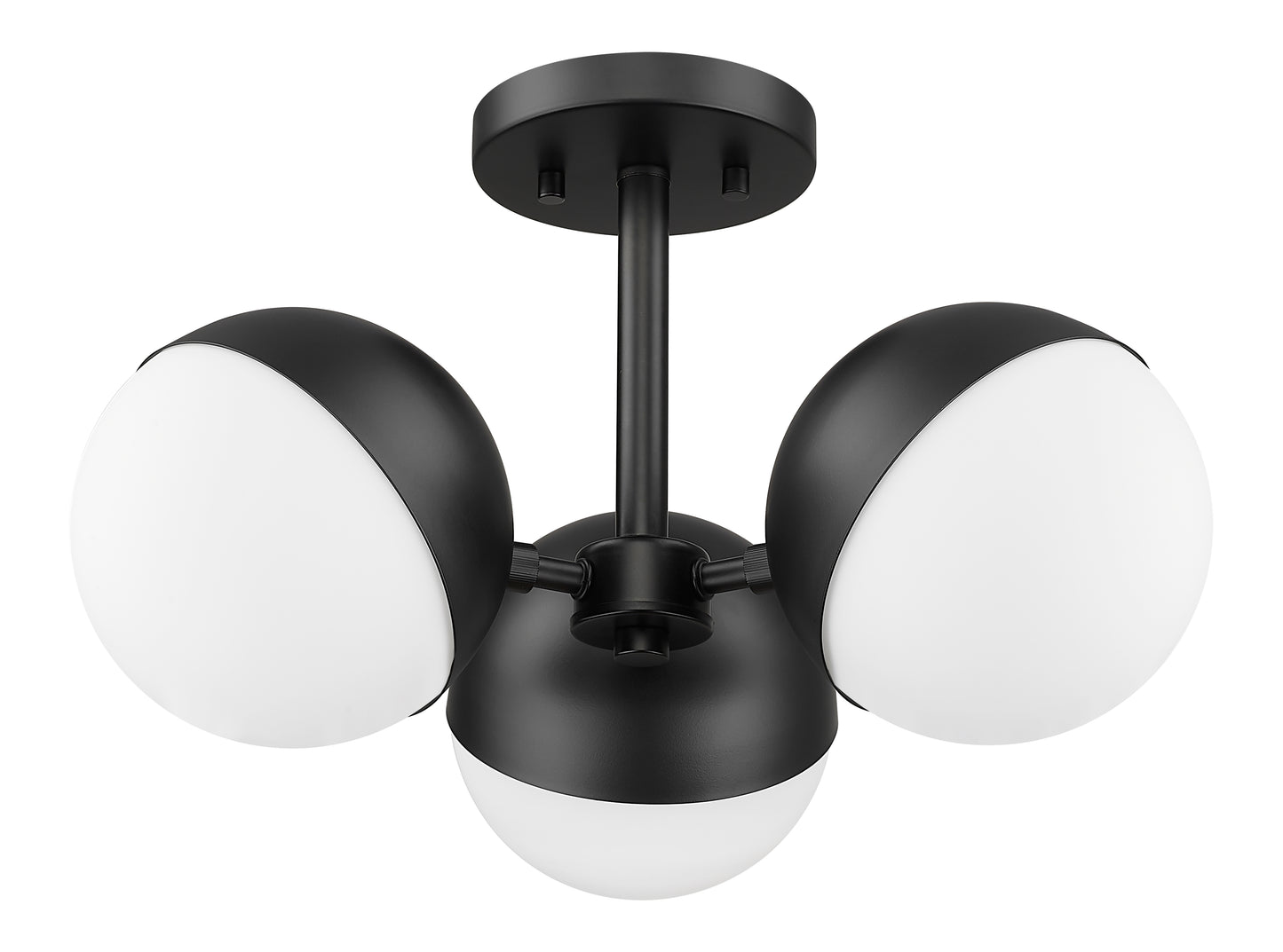 7517-3SF-MB - Realm Sphere 3 Light Semi Flush 17" Mount - Matte Black