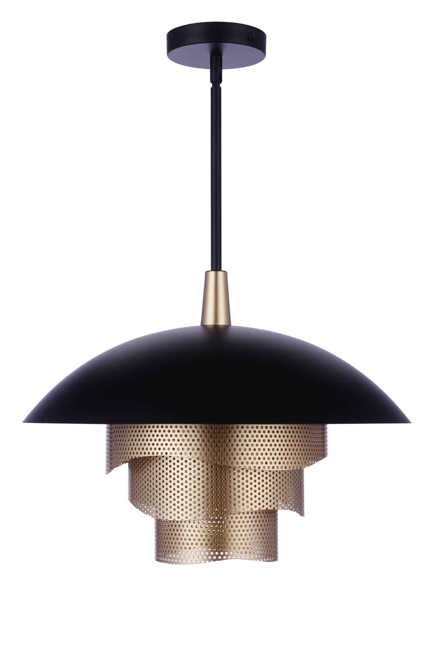 P1010FBMG-LED - Sculptural Statement Pendants 1 Light 19" Wide Pendant - Flat Black / Matte Gold