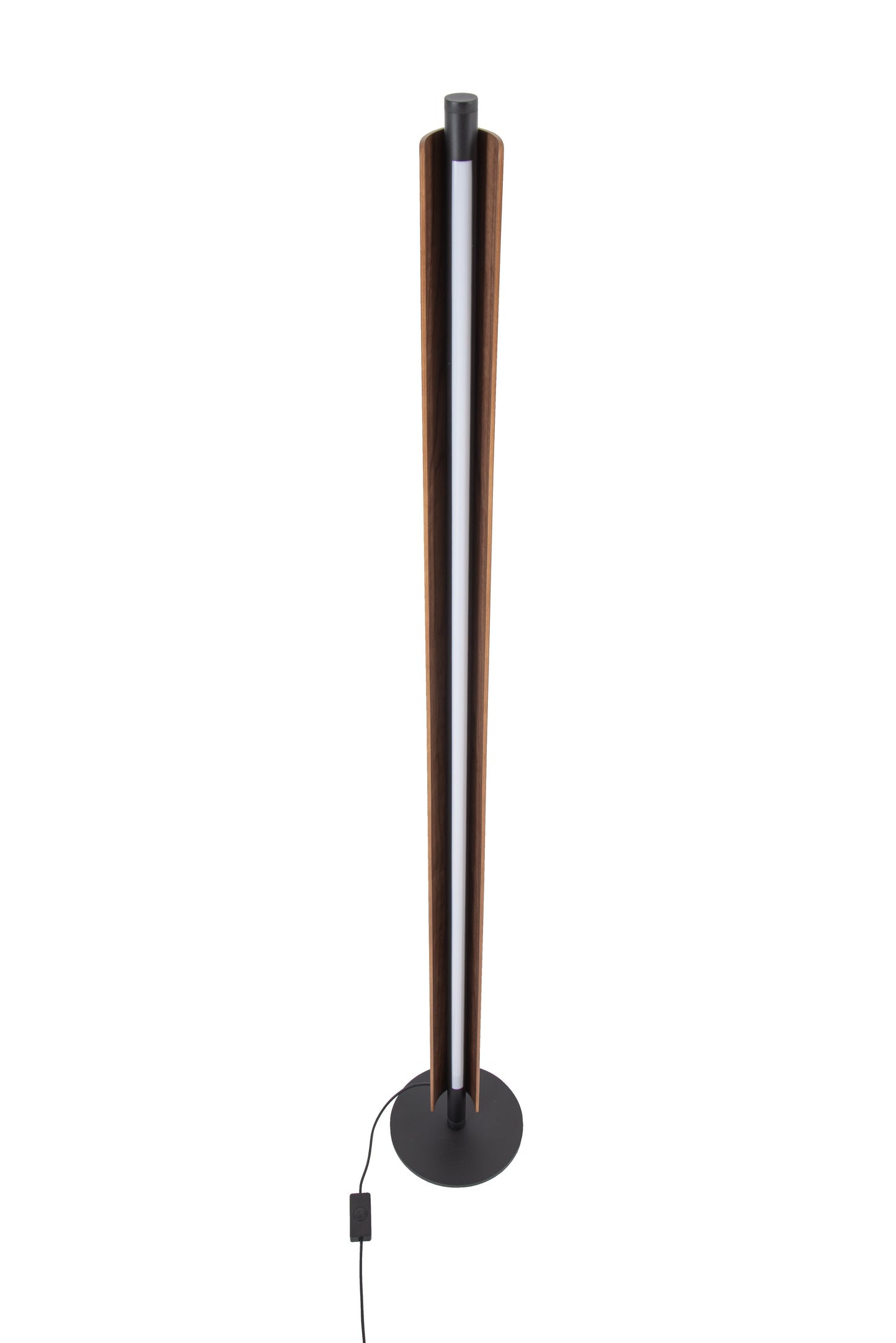 87031FBWAL-F - Cameron 1 Light 63" High Floor Lamp - Flat Black / Walnut