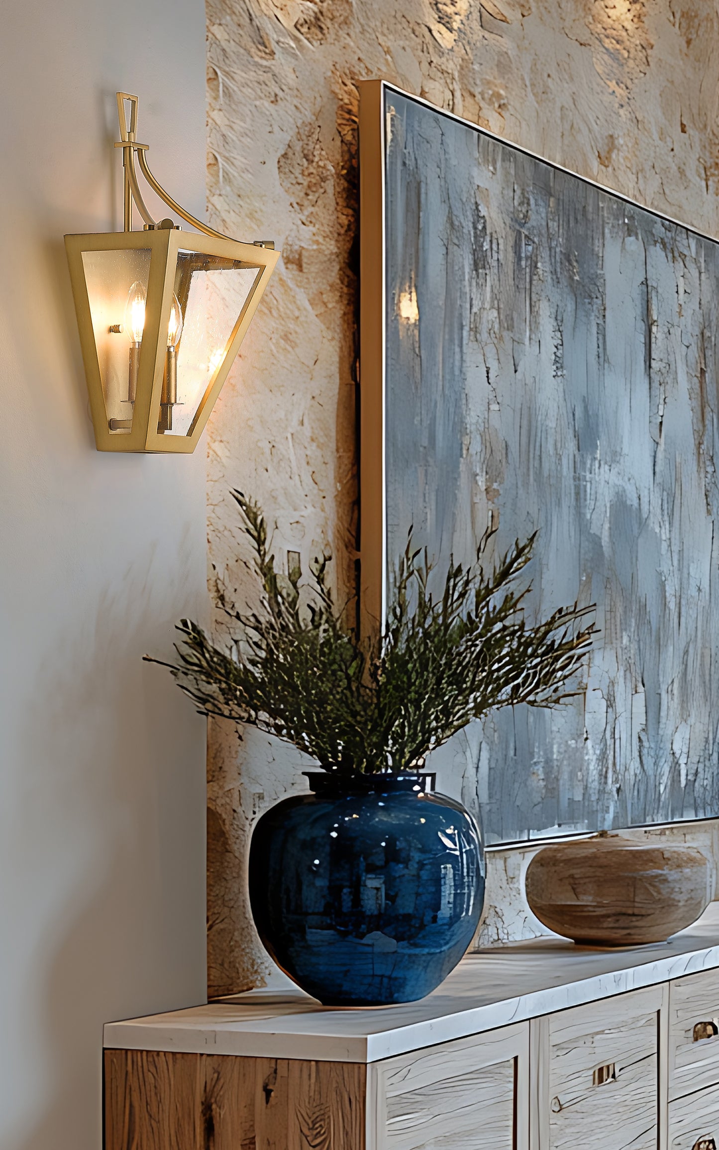 1961-2S-RB - Montalcino 2 Light Wall 17" Sconce - Rubbed Brass