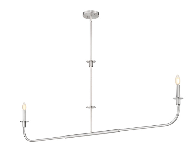 3049-60L-BN - Tova 2 Light Linear 64" Chandelier - Brushed Nickel