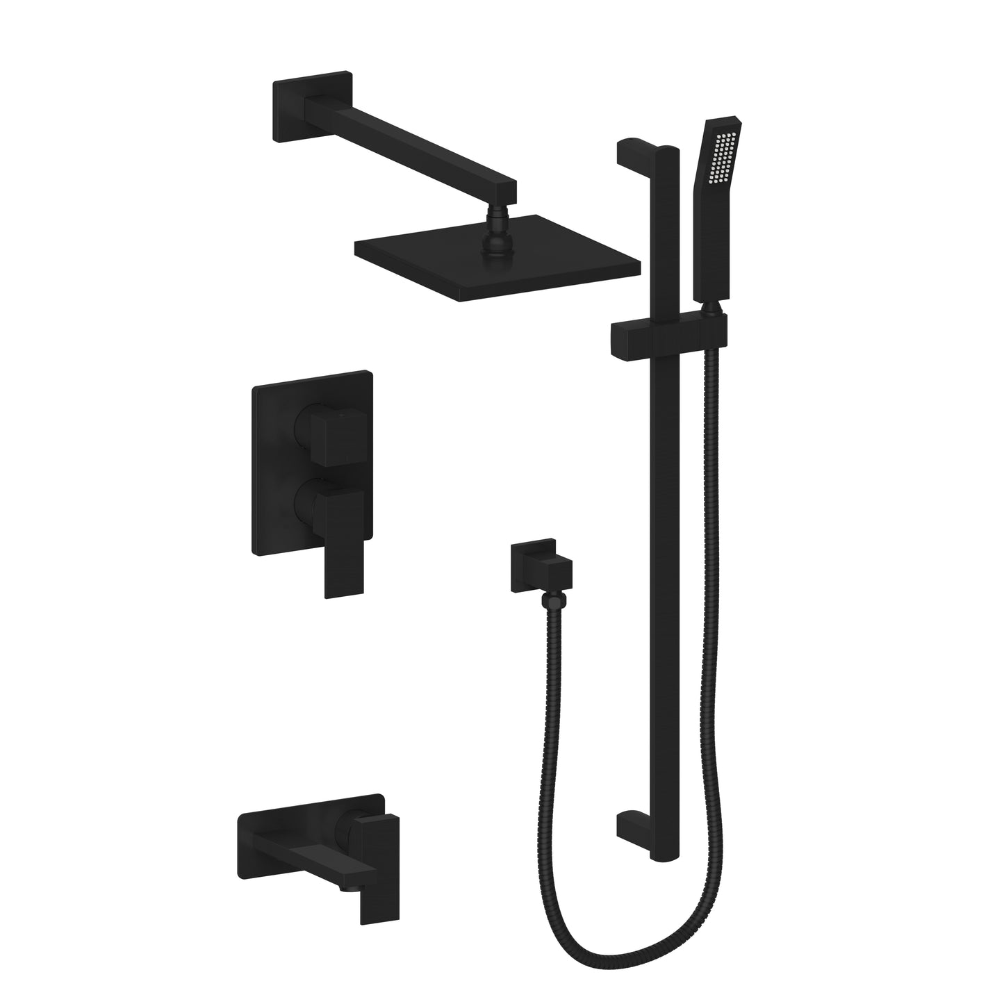 BLS-SHS12-MB - Bliss Rainfall Shower System with 12" Oversized Shower Head in Matte Black