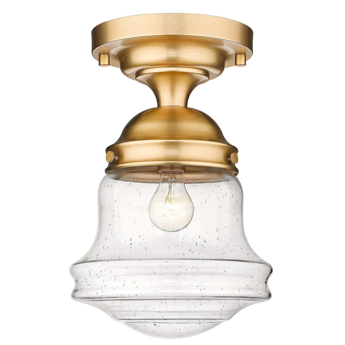 736F10-HBR - Vaughn 1 Light Flush 10" Mount - Heritage Brass