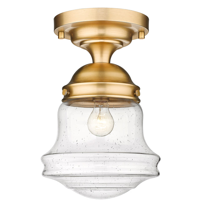 736F10-HBR - Vaughn 1 Light Flush 10" Mount - Heritage Brass