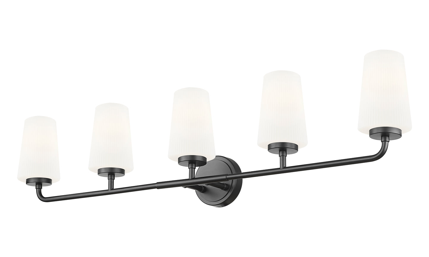 7005-5V-MB - Montford 5 Light 40" Vanity - Matte Black