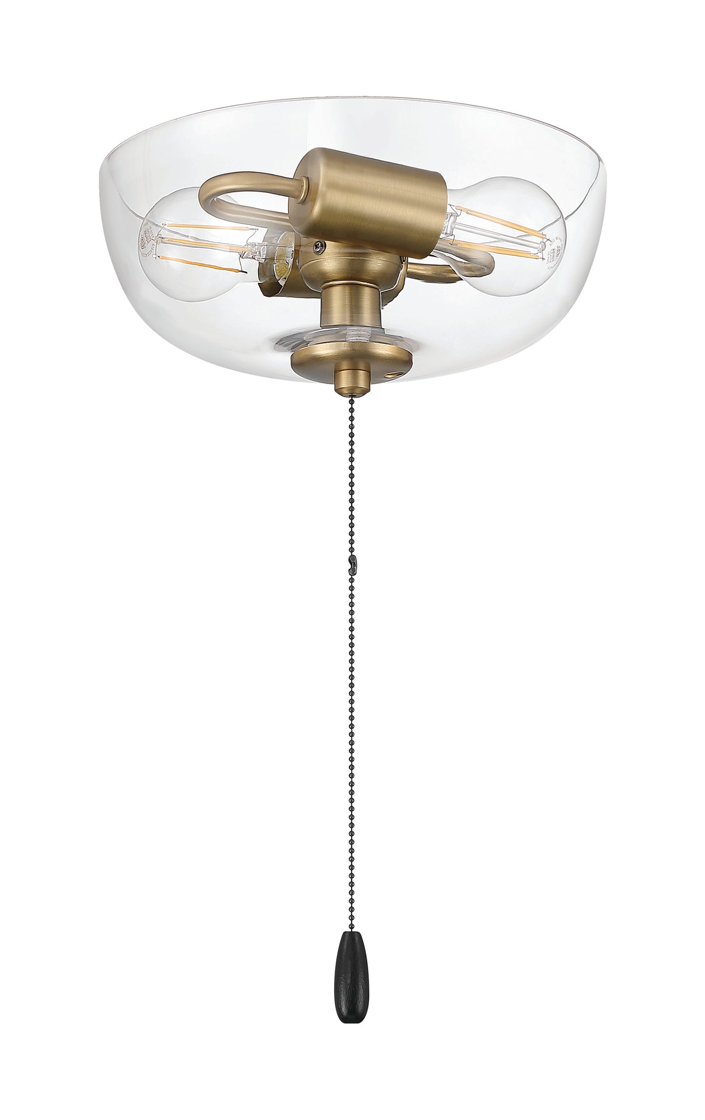 LK2601-2L-SB - 2 Light Bowl Light Kit in Satin Brass (Clear Glass)