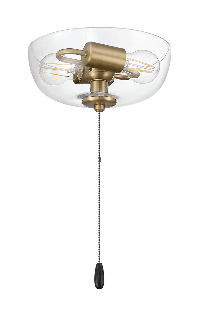 LK2601-2L-SB - 2 Light Bowl Light Kit in Satin Brass (Clear Glass)