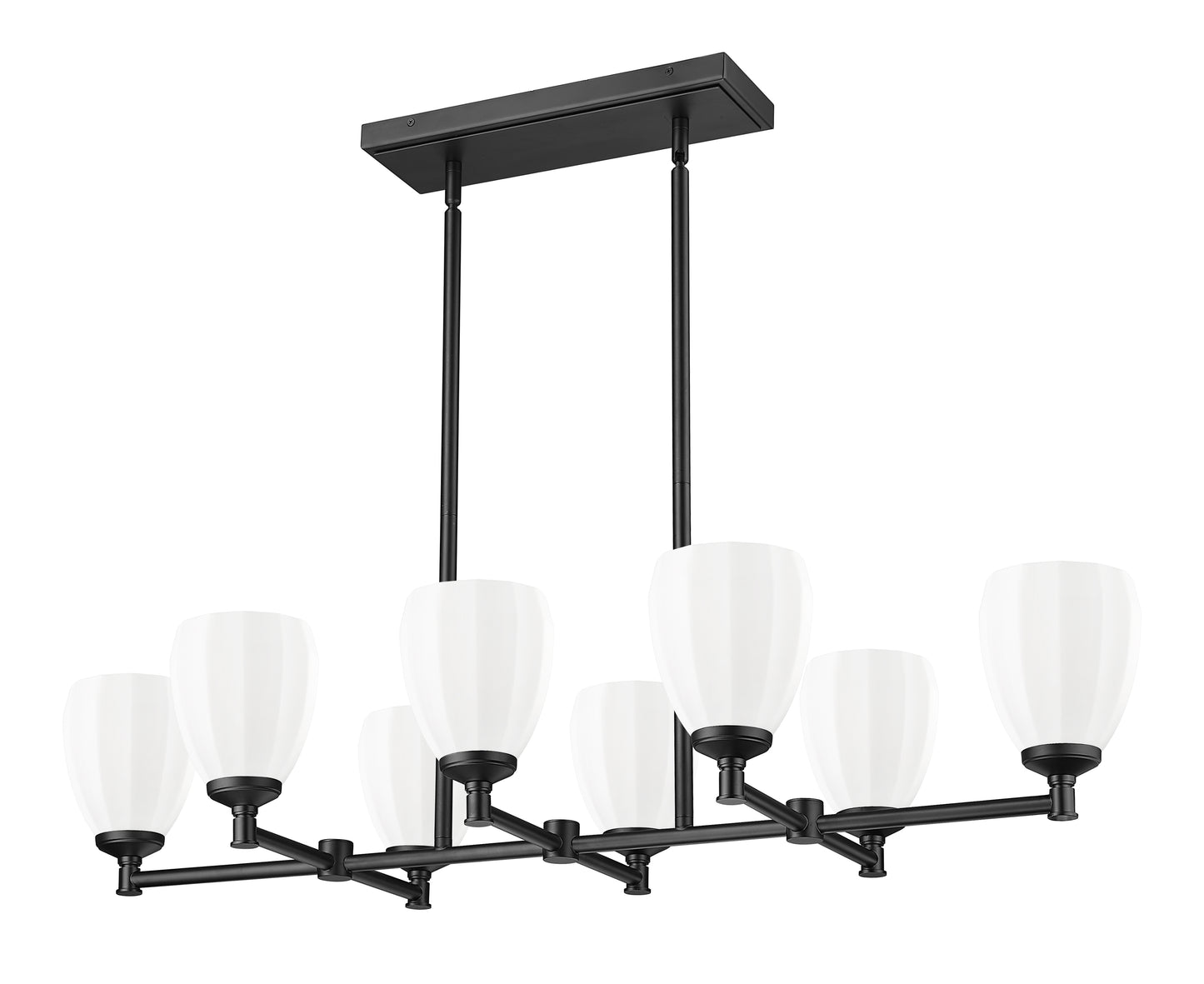 7004-8L-MB - Oren 8 Light Linear 42" Chandelier - Matte Black