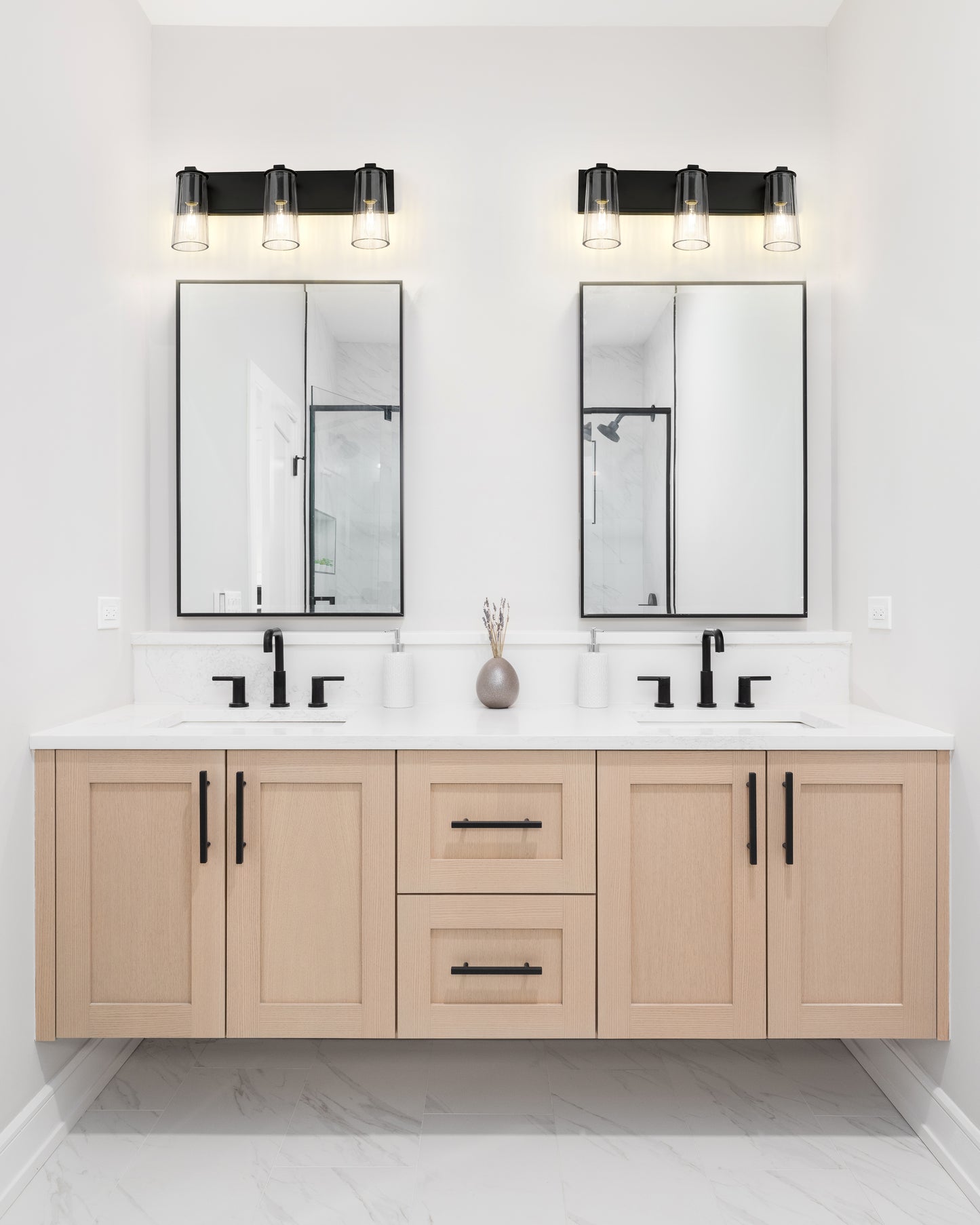 826-3V-MB - Titus 3 Light 24" Vanity - Matte Black