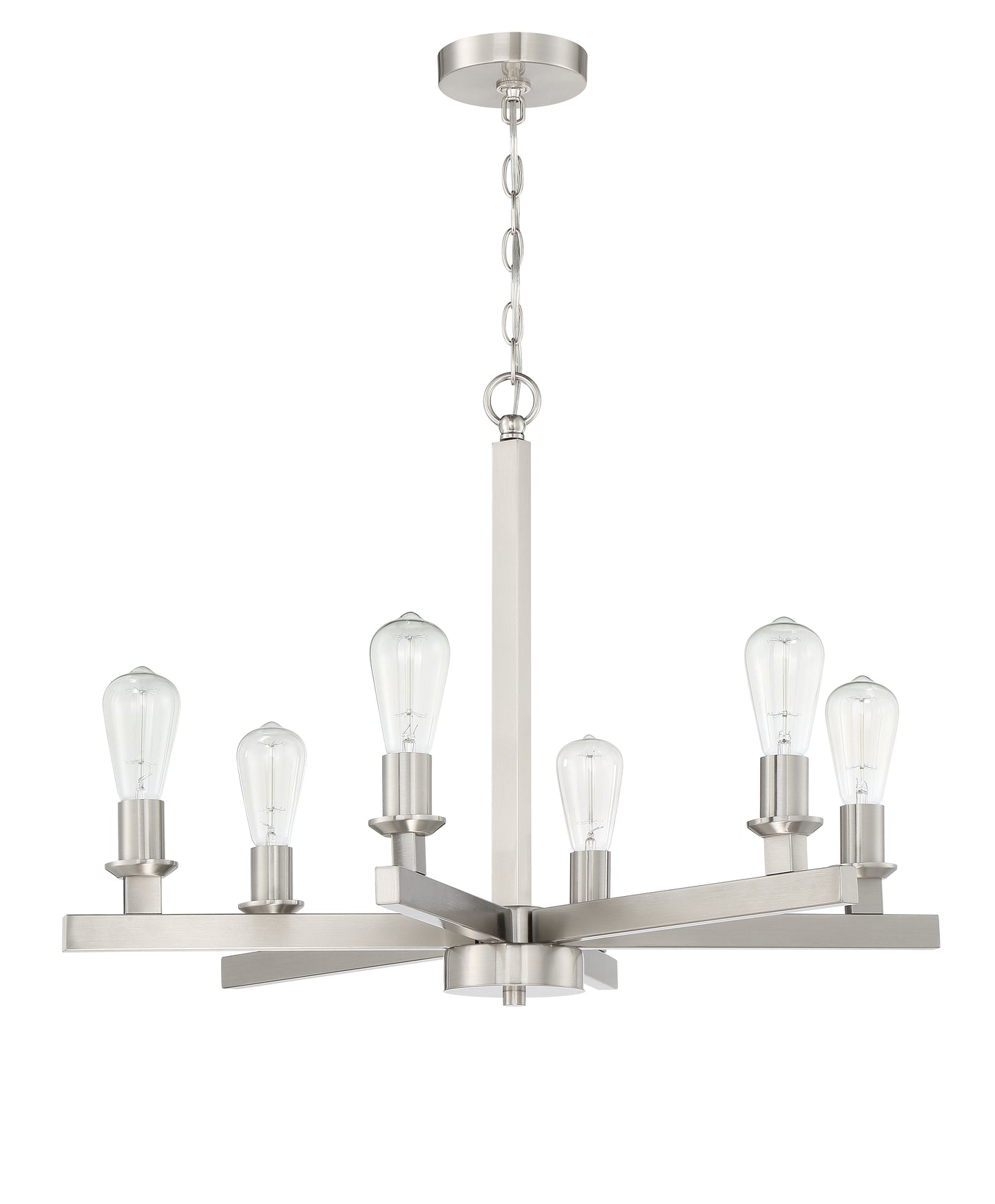53126-BNK - Chicago 6 Light 30" Wide Chandelier - Brushed Nickel