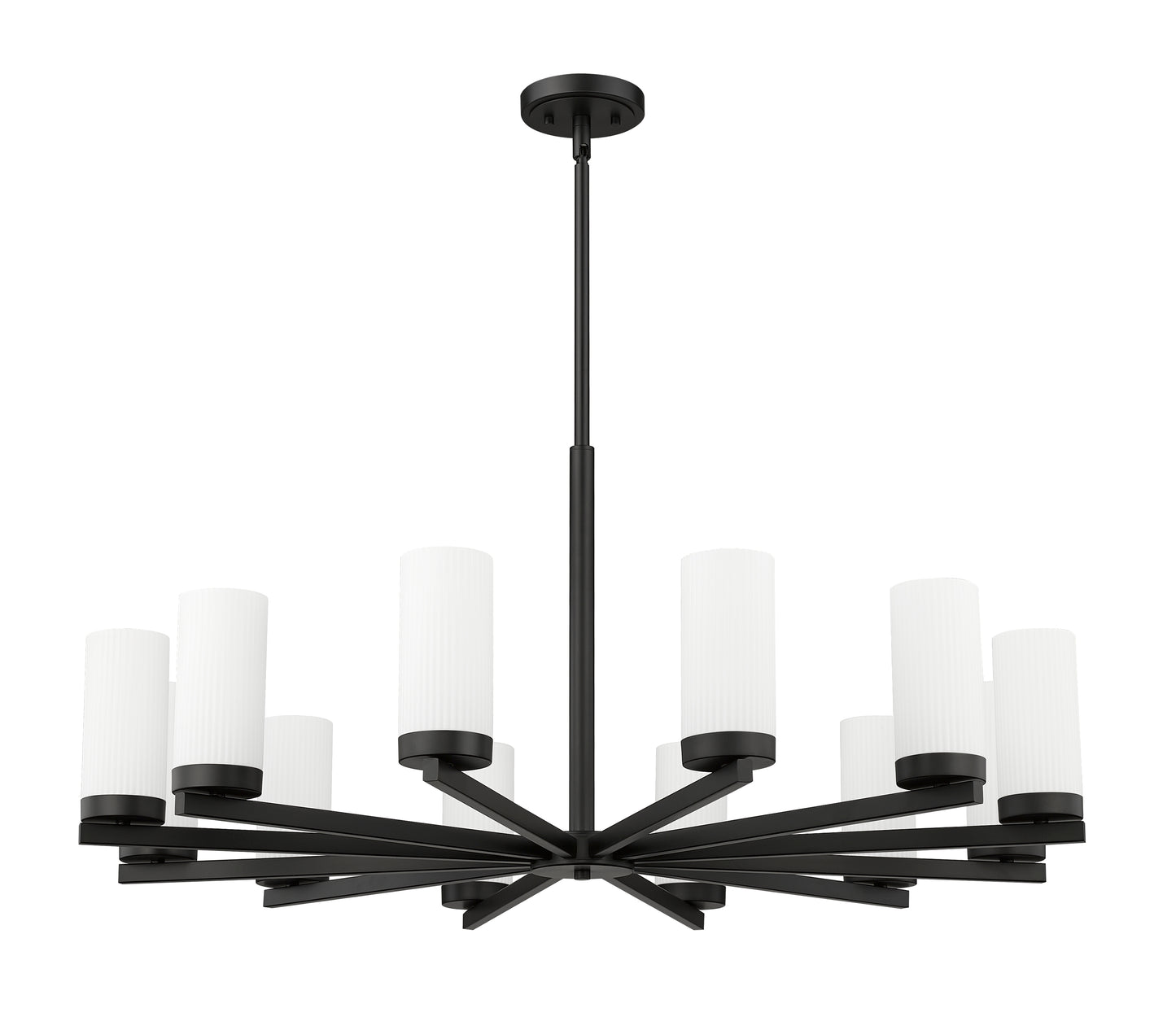 3044-12MB - Danica 12 Light 39" Chandelier - Matte Black