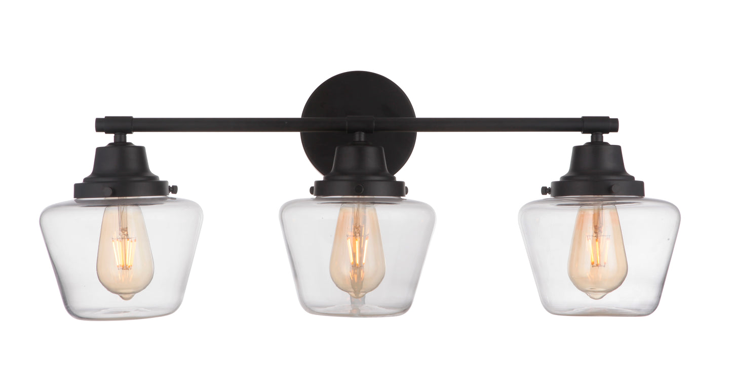 19528FB3 - Essex 3 Light 28" Wide Vanity Light - Flat Black