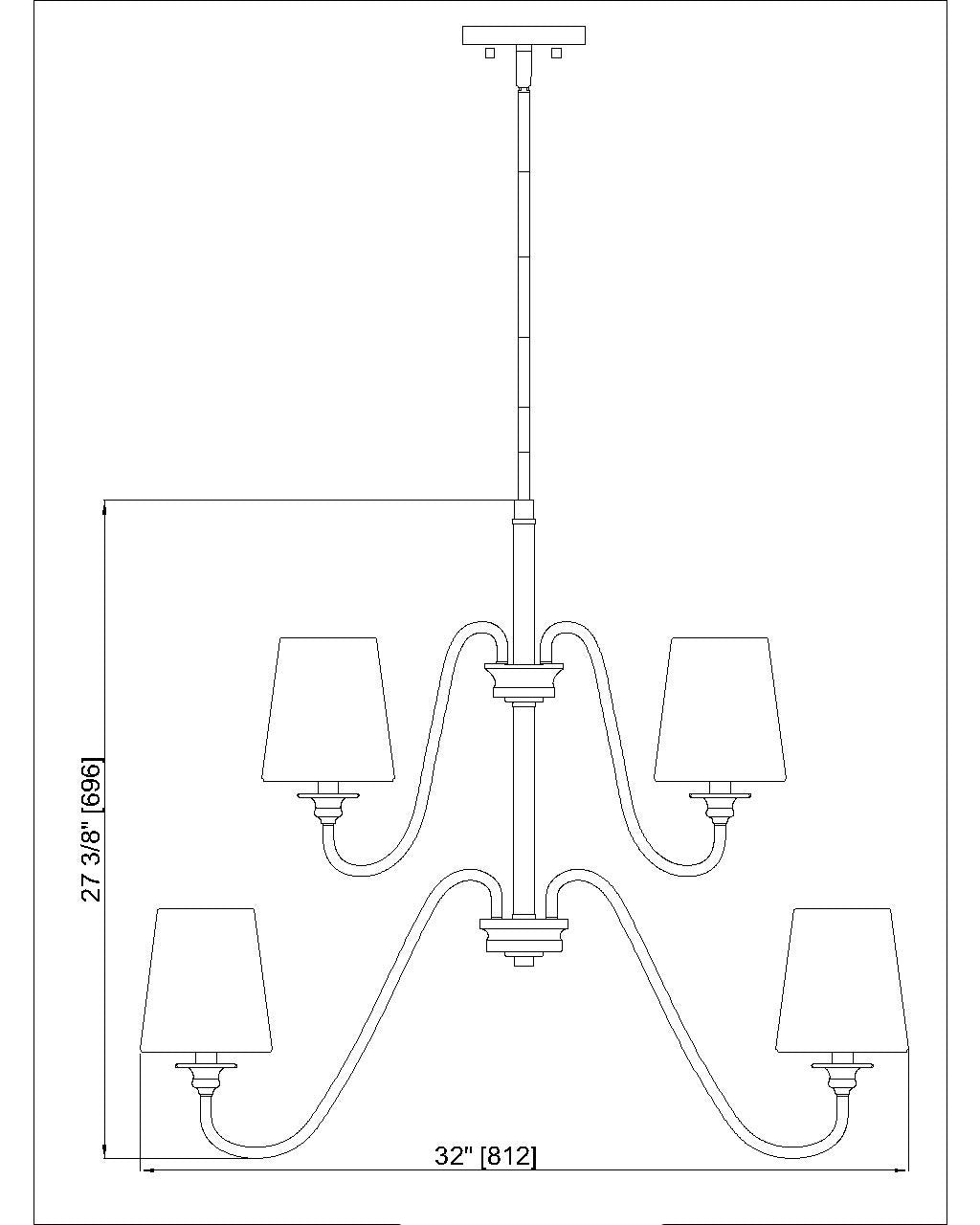 7509-9-32MB - Gianna 9 Light 32" Chandelier - Matte Black