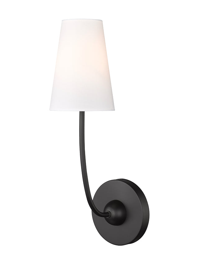 3040-1S-MB - Shannon 1 Light Wall 17" Sconce - Matte Black