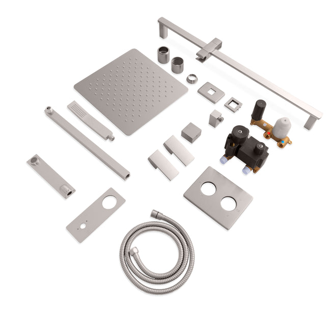 BLS-SHS12-BN - Bliss Rainfall Shower System with 12" Oversized Shower Head in Brushed Nickel