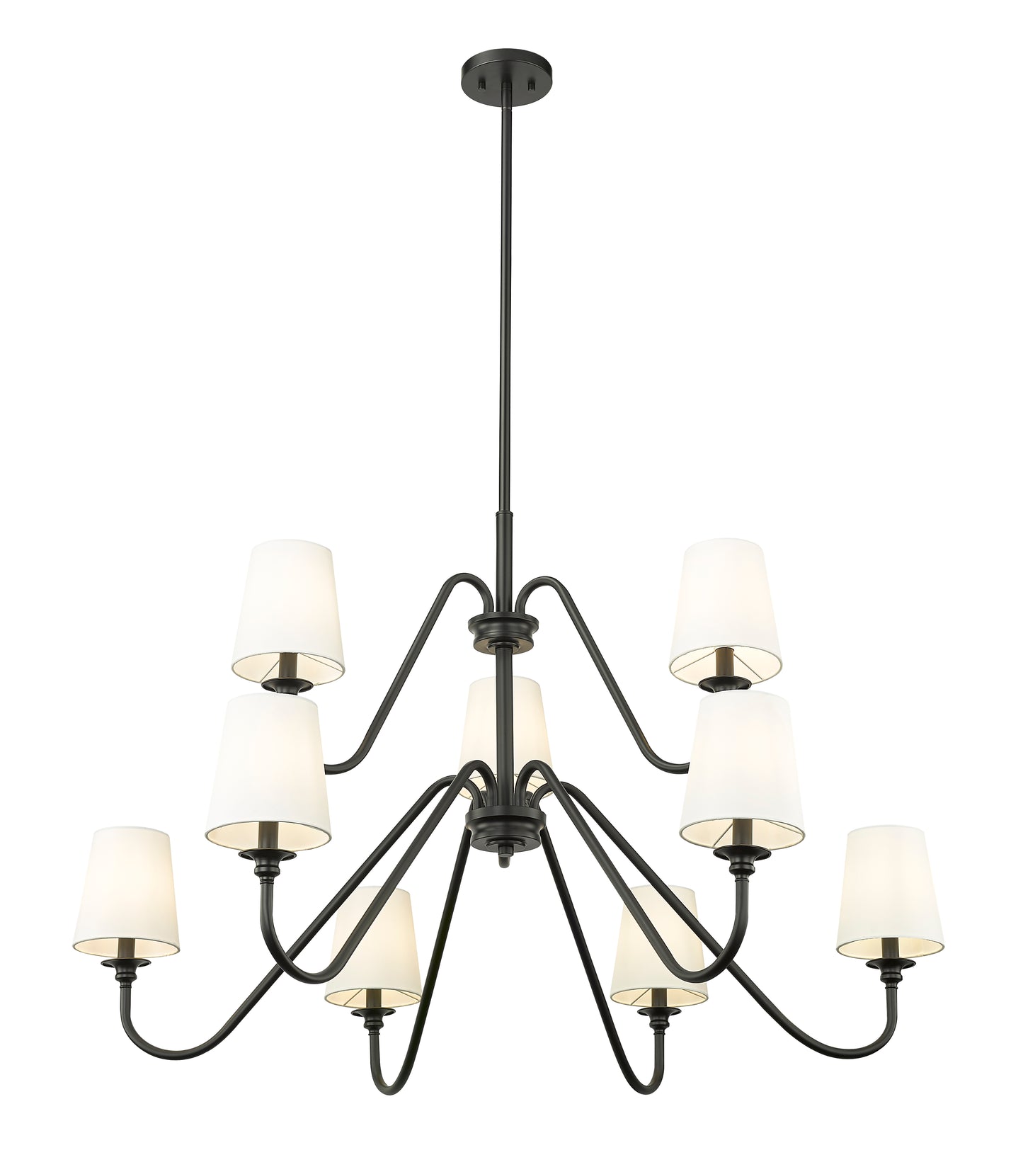 7509-9-46MB - Gianna 9 Light 46" Chandelier - Matte Black
