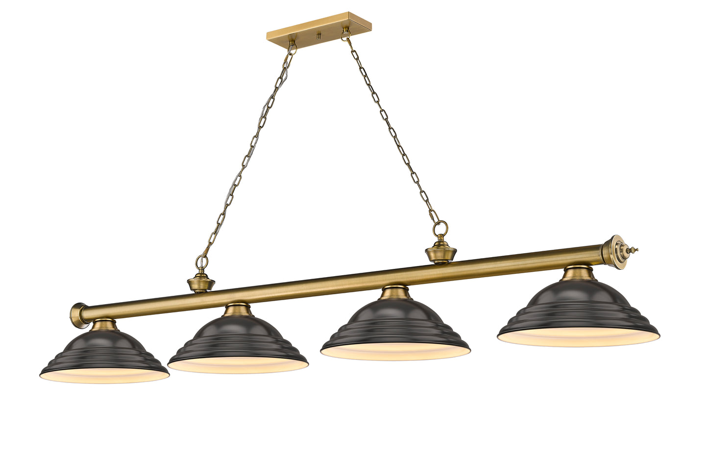 2306-4RB-SBRZ - Cordon 4 Light 82" Billiard - Rubbed Brass