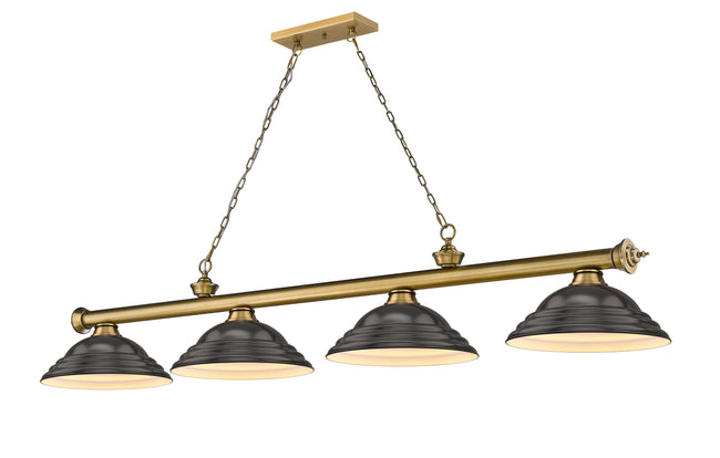 2306-4RB-SBRZ - Cordon 4 Light 82" Billiard - Rubbed Brass