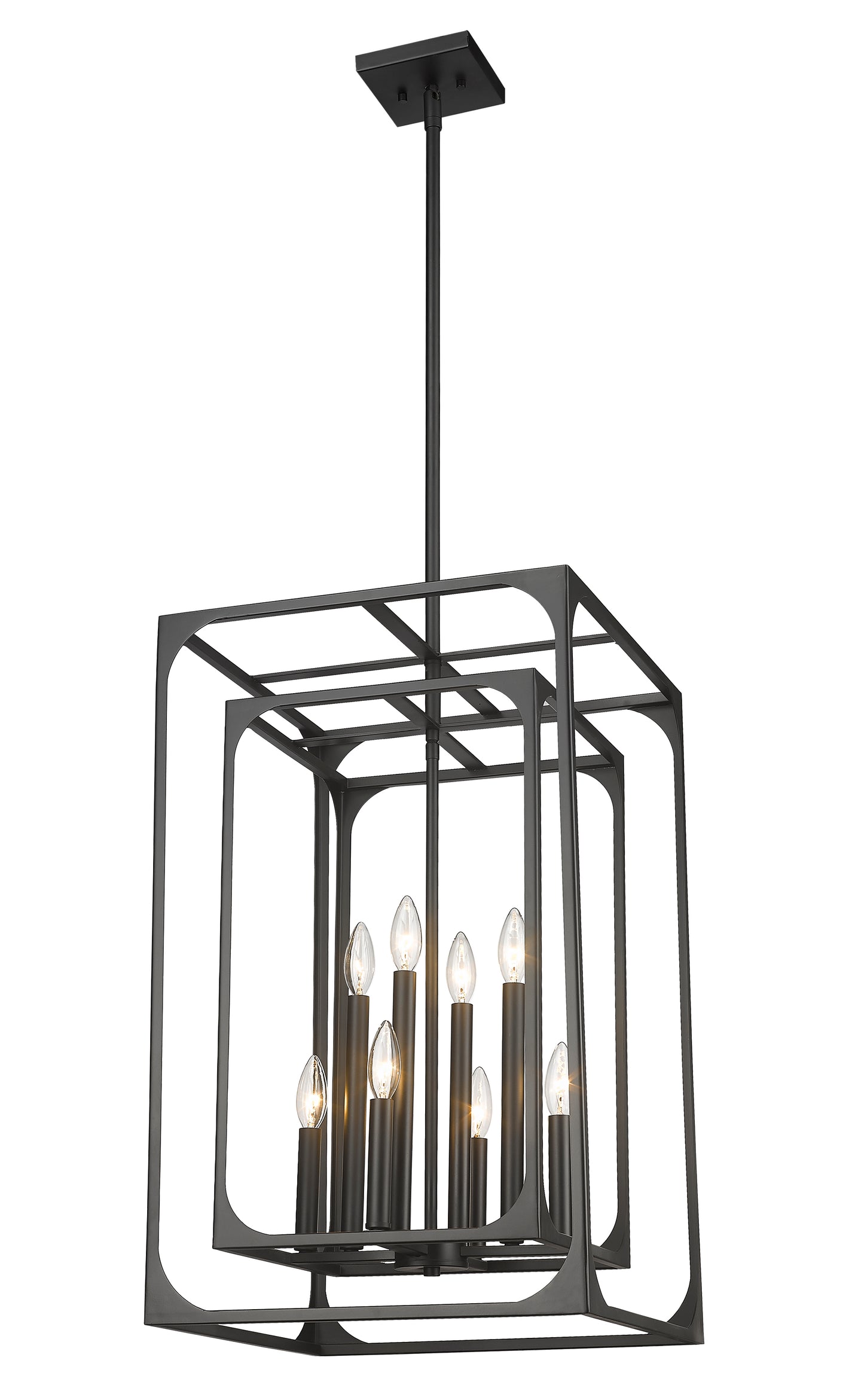3038-8MB - Easton 8 Light 16" Chandelier - Matte Black