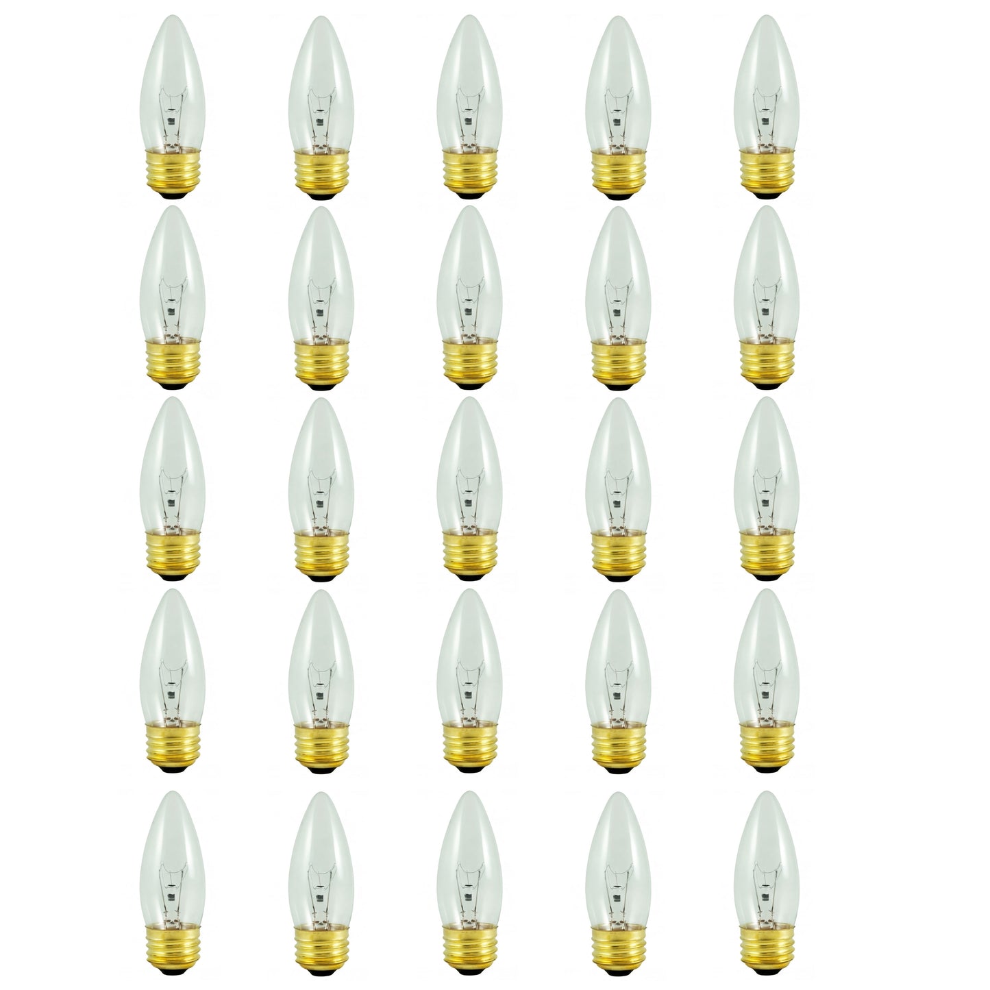 495040 - Dimmable Clear B10 Incandescent Light Bulb - 40 Watt - 2700K - 25 Pack