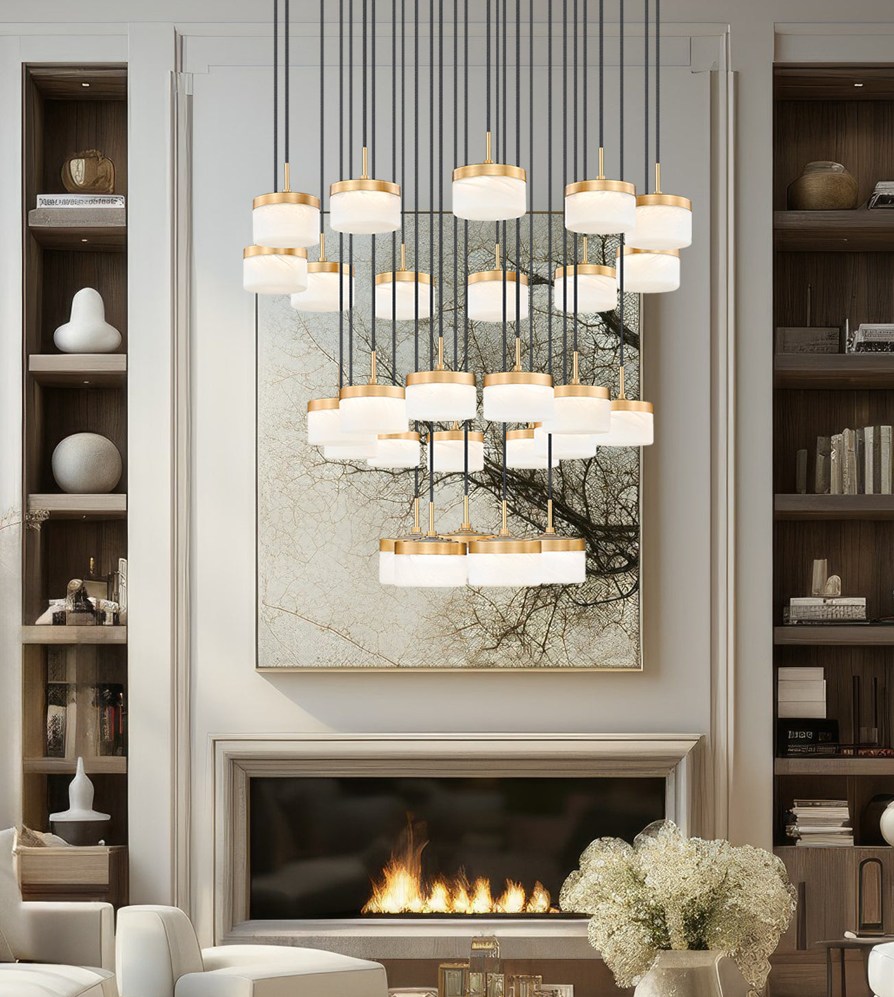 827P6-27R-MGLD-LED - Renaud 27 Light 41" Chandelier - Modern Gold