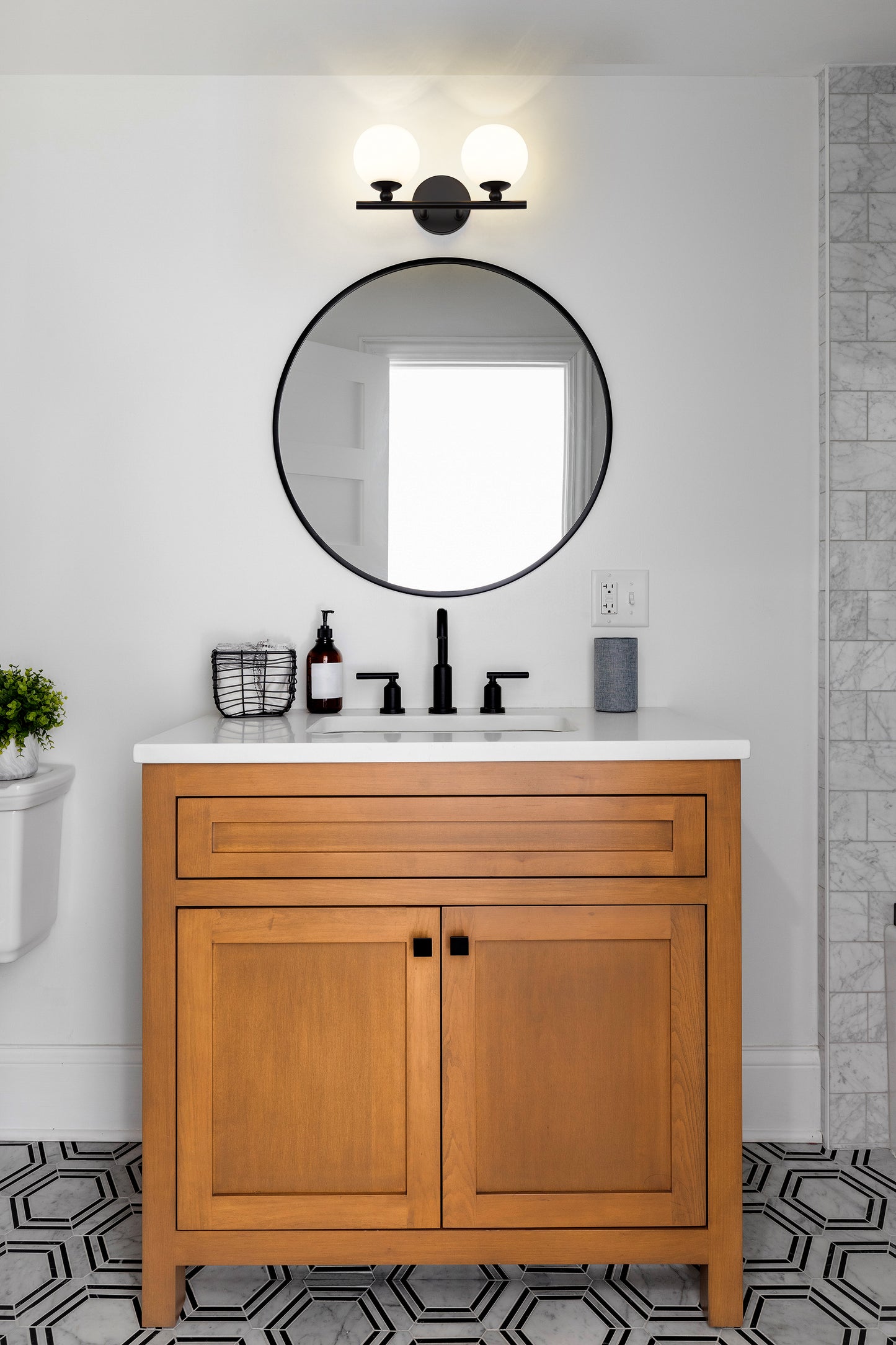 1100-2V-MB - Neoma 2 Light 14" Vanity - Matte Black