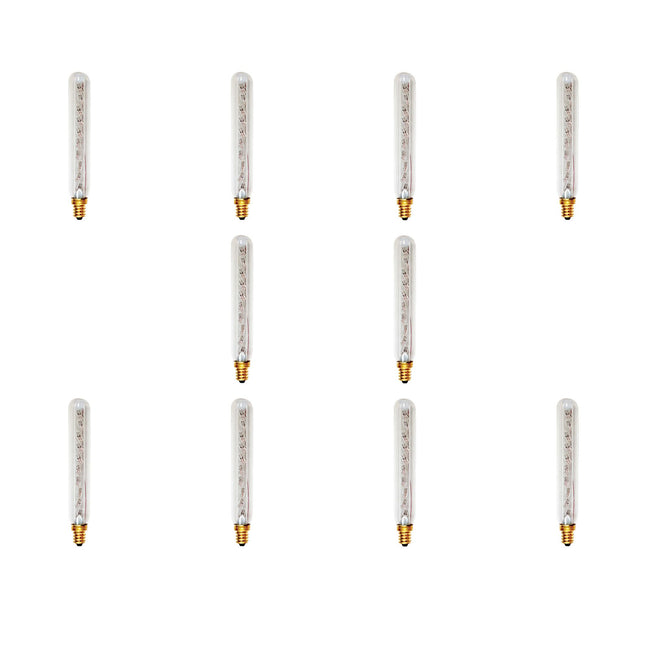 707503 - Dimmable Clear T6.5 Incandescent Candelabra Light Bulb - 9 Watt - 2700K - 10 Pack