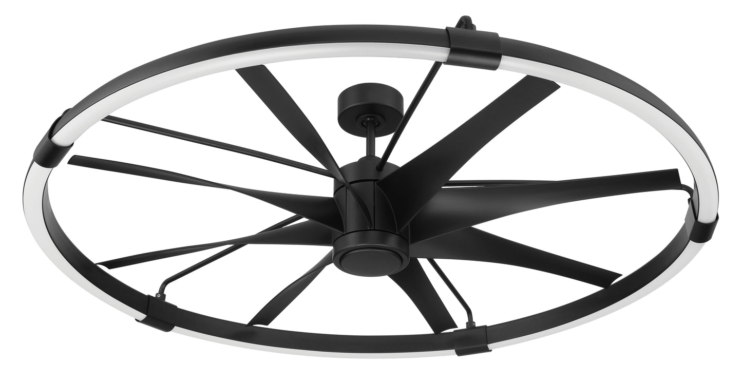 AXL57FB8 - Axel Indoor/Outdoor 52" 8 Blade Indoor Outdoor Ceiling Fan with Light Kit - Flat Black