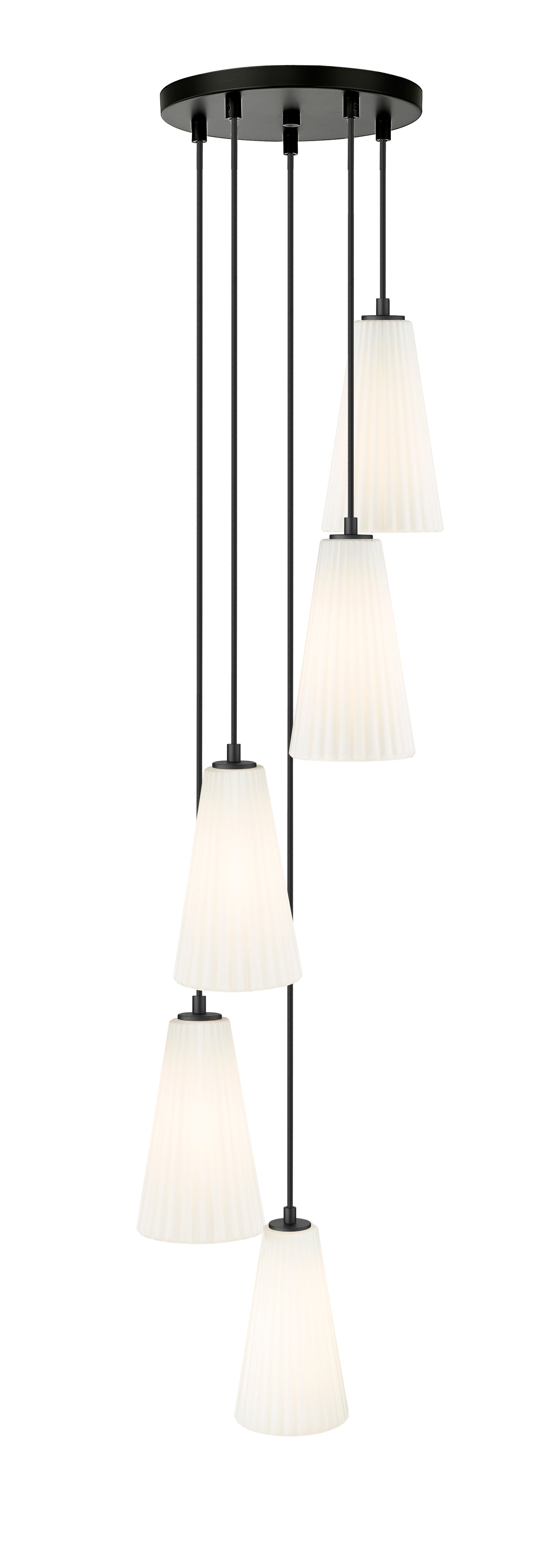 3043P6-5R-MB - Farrell 5 Light 12" Chandelier - Matte Black