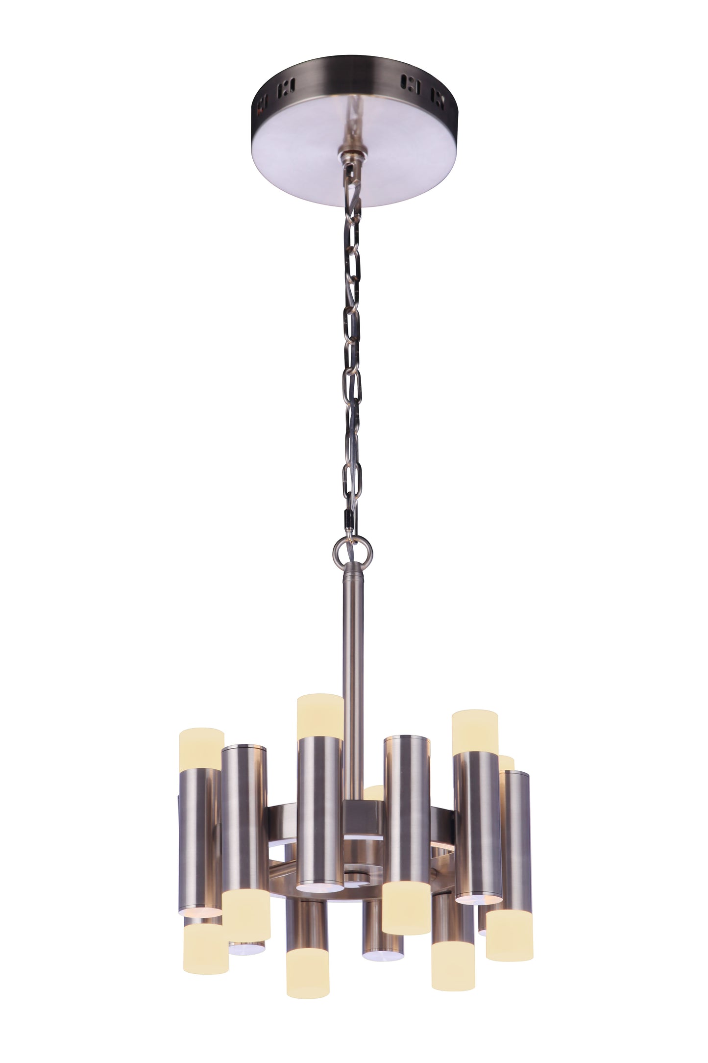57552-BNK-LED - Simple Lux 12 Light 12" High Semi Flush Mount - Brushed Nickel