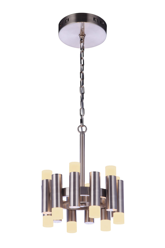 57552-BNK-LED - Simple Lux 12 Light 12" High Semi Flush Mount - Brushed Nickel