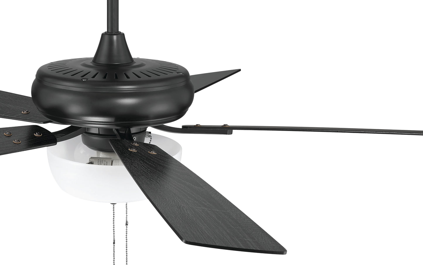 ECF211FB5-FBGW - EOS 2 Light Frosted White Bowl 52" Ceiling Fan 52" 5 Blade Ceiling Fan with Light Kit - Flat Black