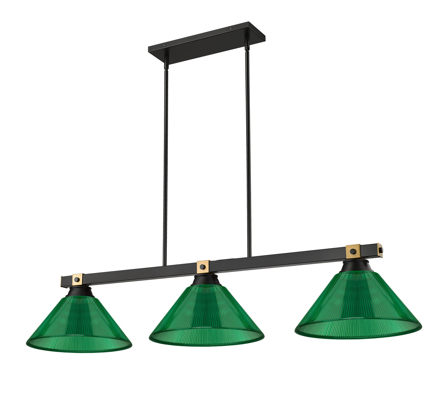 1955-3MB-RB-ARG - Bronte 3 Light 53" Billiard - Matte Black / Rubbed Brass