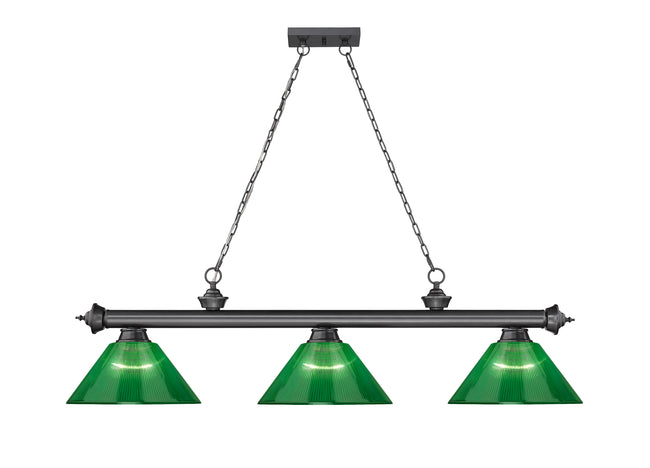 2306-3BP-ARG - Cordon 3 Light 57" Billiard - Bronze Plate