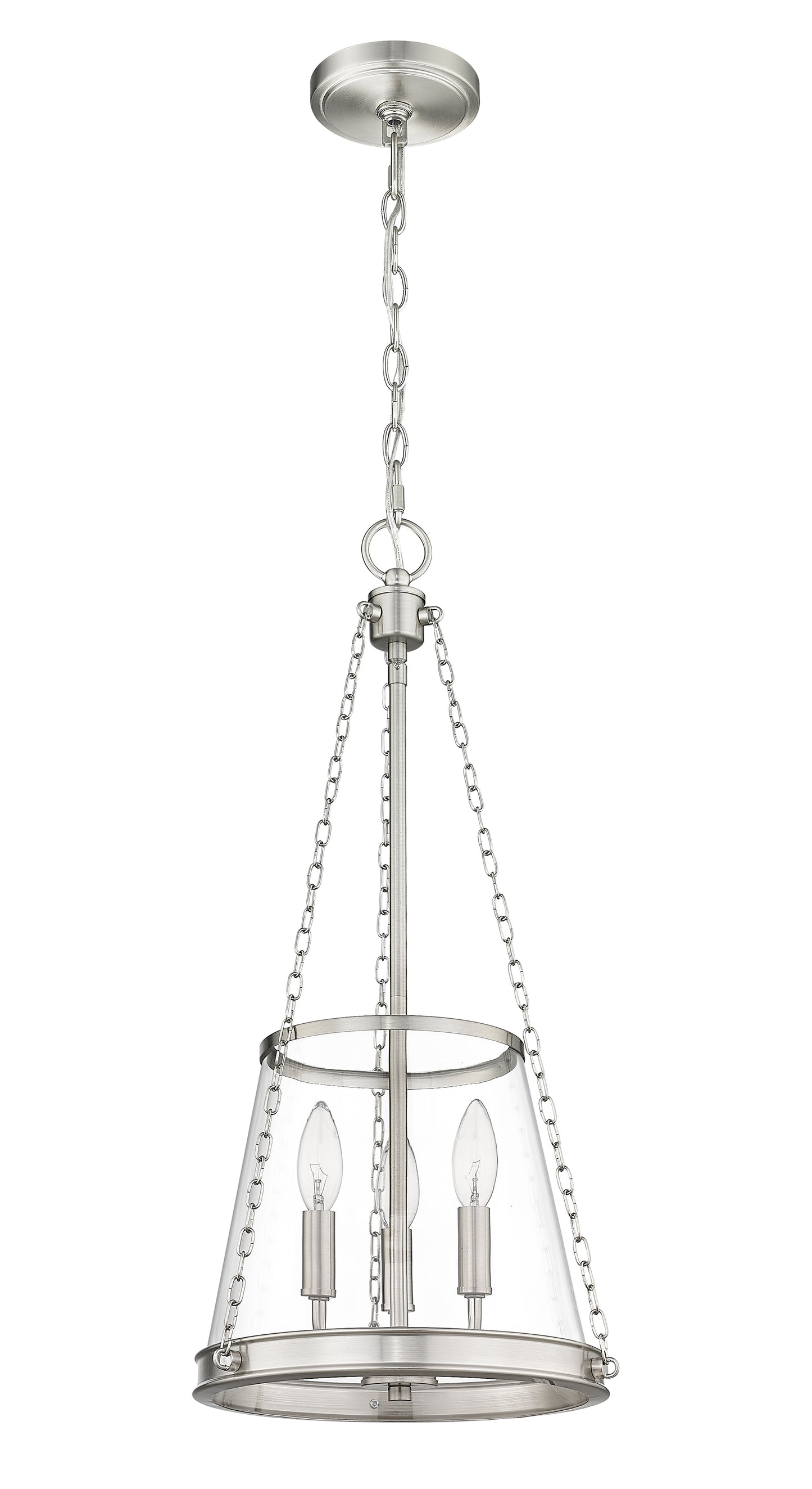 341P12-BN - Prescott 3 Light 12" Pendant - Brushed Nickel
