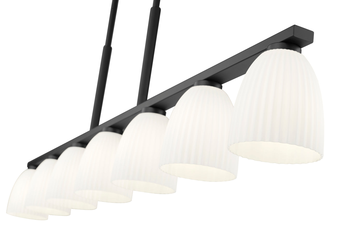 7518-7L-MB - Naya 7 Light Linear 64" Chandelier - Matte Black