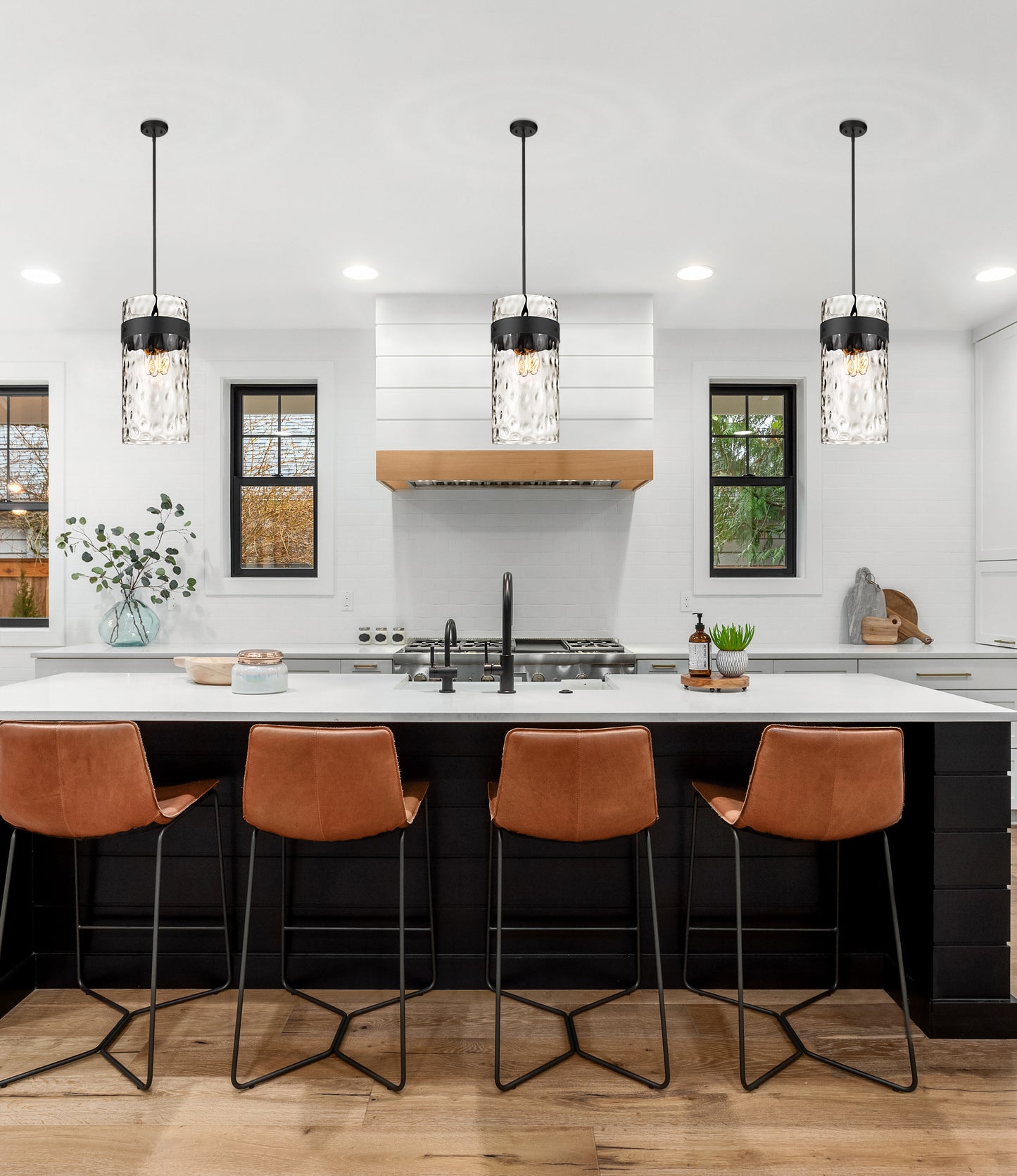 3035P12-MB - Fontaine 4 Light 13" Pendant - Matte Black