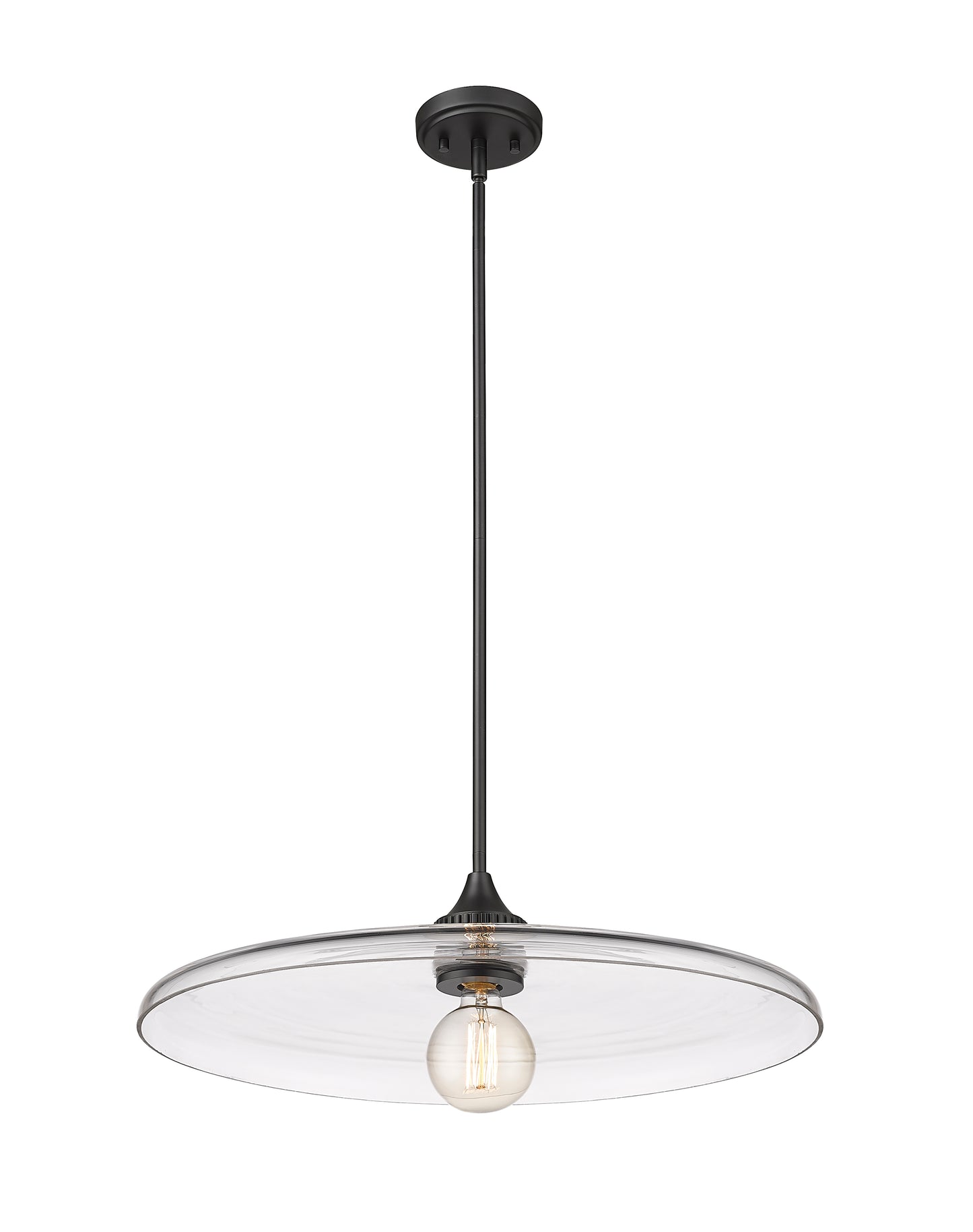 821P24-MB - Paloma 1 Light 24" Pendant - Matte Black