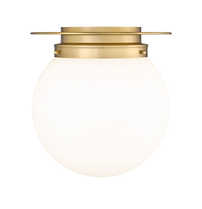 7505F13-HBR - Calhoun 1 Light Flush 13" Mount - Heritage Brass